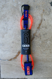 FCS Essential Regular Leash Blood Orange/ Navy